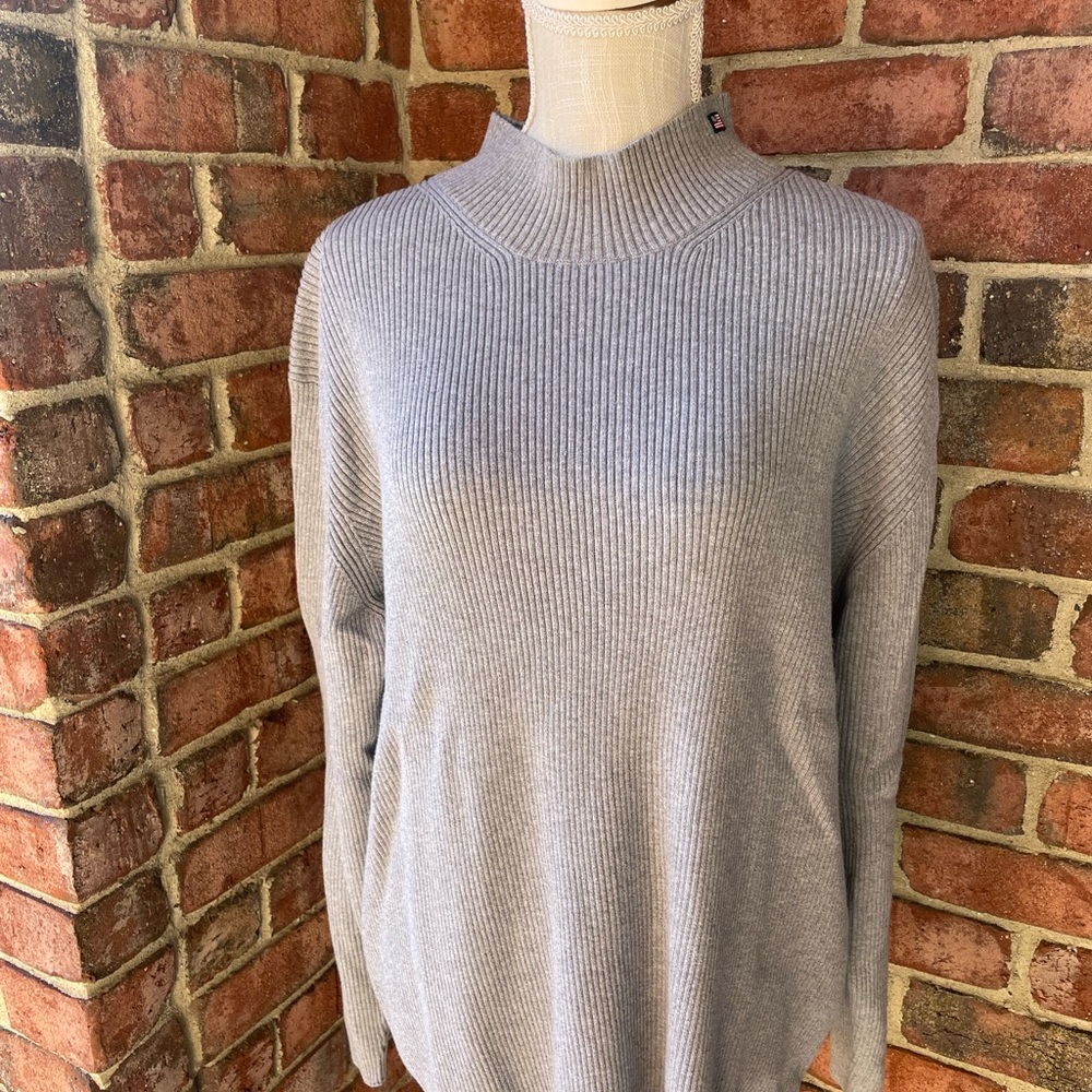 Men’s Vintage Grey Ralph Lauren Mock Turtleneck Shirt. Size: XXL